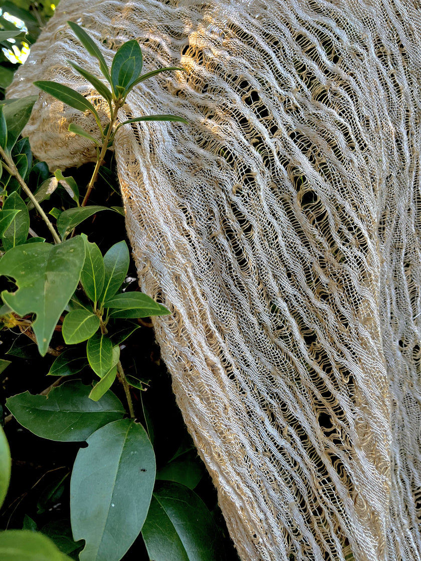 Metre Keten Kumaş, Organik Pamuklu Kumaş, Dokulu El Dokuma Yarı Şeffaf Doğal Kumaşlar.