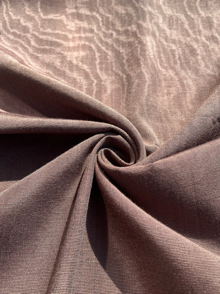 Light Brown Silk Moire Home Textile Interior Fabrics, Watermark Patterns.