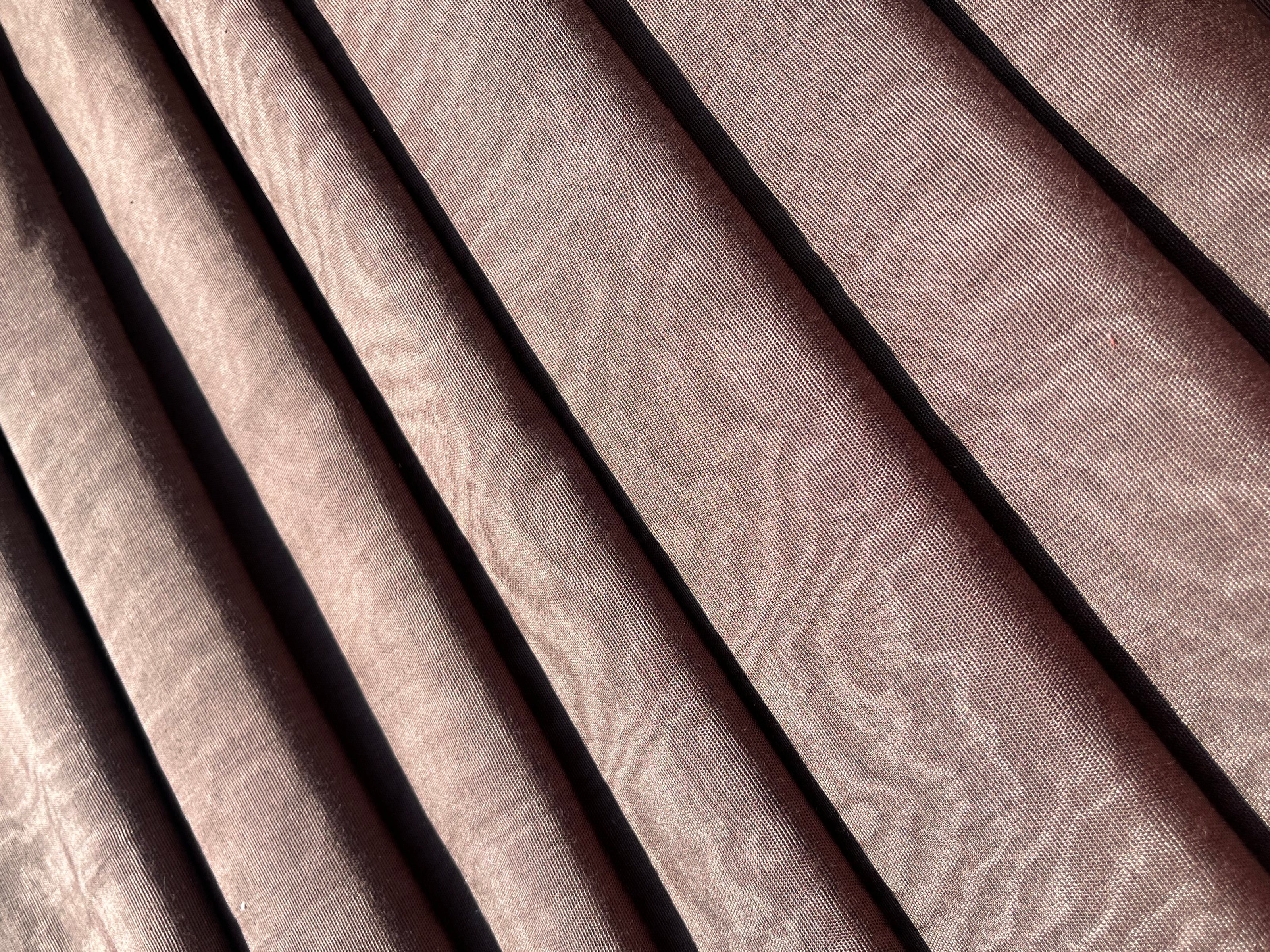 Light Brown Silk Moire Home Textile Interior Fabrics, Watermark Patterns.