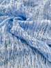 Tissus naturels uniques bleu clair : mélange de lin en coton funky, transparent et texturé | Tissus spéciaux de qualité avec texture 3D pour les créations estivales.