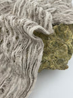 Tissus naturels uniques couleur pierre : mélange de lin en coton funky, transparent et texturé | Tissus spéciaux de qualité avec texture 3D pour les créations estivales.