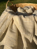 Ivory Unbleached Gauze Organic Cotton Fabric With Glitter Stripes, Silver & Gold