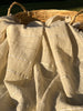 Ivory Unbleached Gauze Organic Cotton Fabric With Glitter Stripes, Silver & Gold