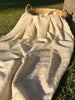 Ivory Unbleached Gauze Organic Cotton Fabric With Glitter Stripes, Silver & Gold
