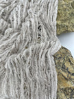 Tissus naturels uniques couleur pierre : mélange de lin en coton funky, transparent et texturé | Tissus spéciaux de qualité avec texture 3D pour les créations estivales.
