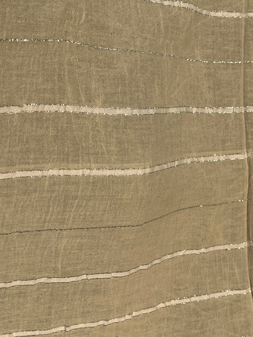 Metre ile Fildişi Ağartılmamış Nötr Organik Pamuklu Kumaş, Buruşuk Kumaş, Geniş En.