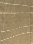 Ivory Unbleached Gauze Organic Cotton Fabric With Glitter Stripes, Silver & Gold