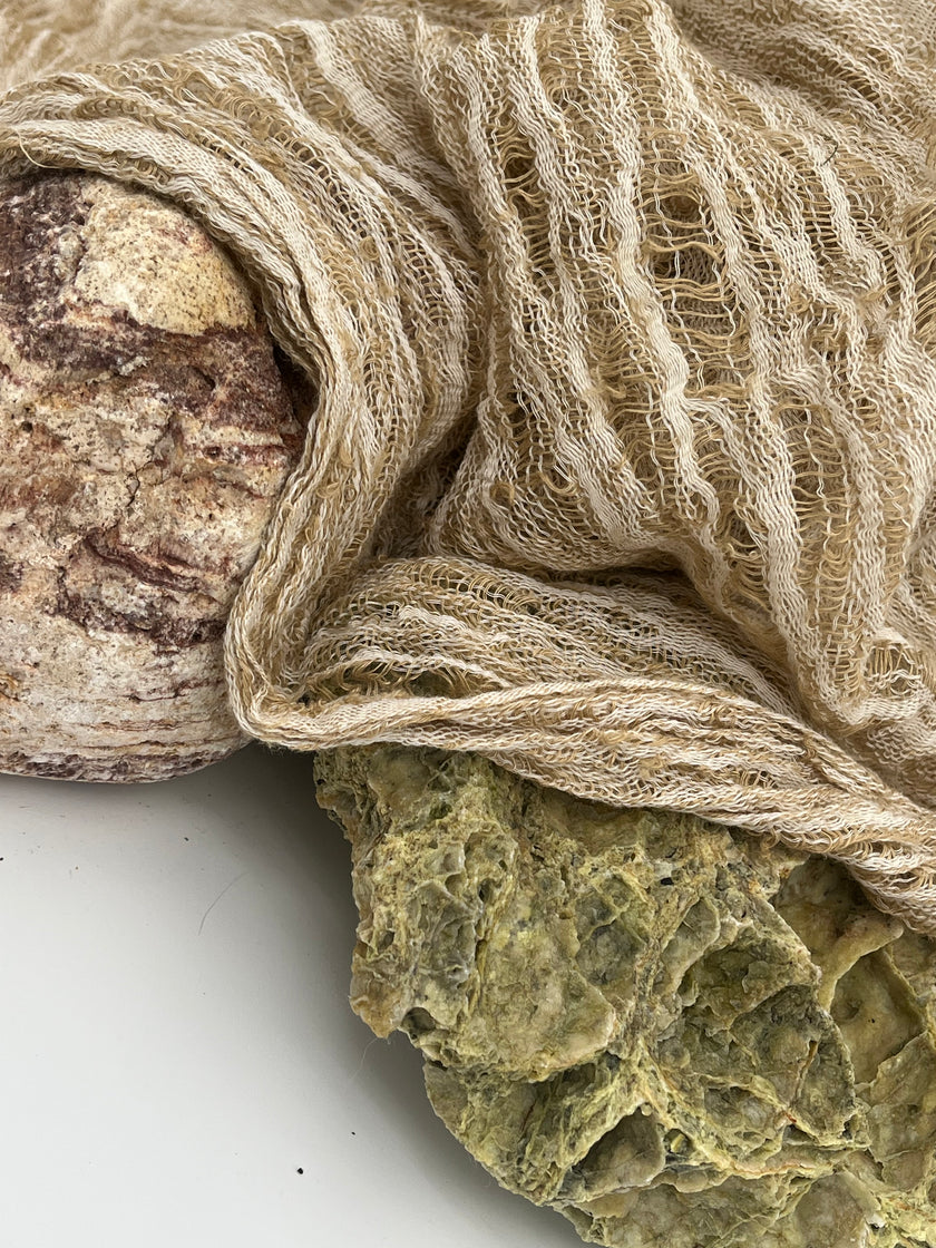 Metre Keten Kumaş, Organik Pamuklu Kumaş, Dokulu El Dokuma Yarı Şeffaf Doğal Kumaşlar.