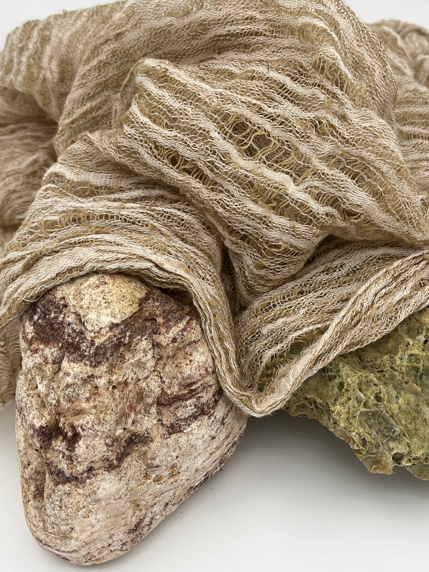 Metre Keten Kumaş, Organik Pamuklu Kumaş, Dokulu El Dokuma Yarı Şeffaf Doğal Kumaşlar.