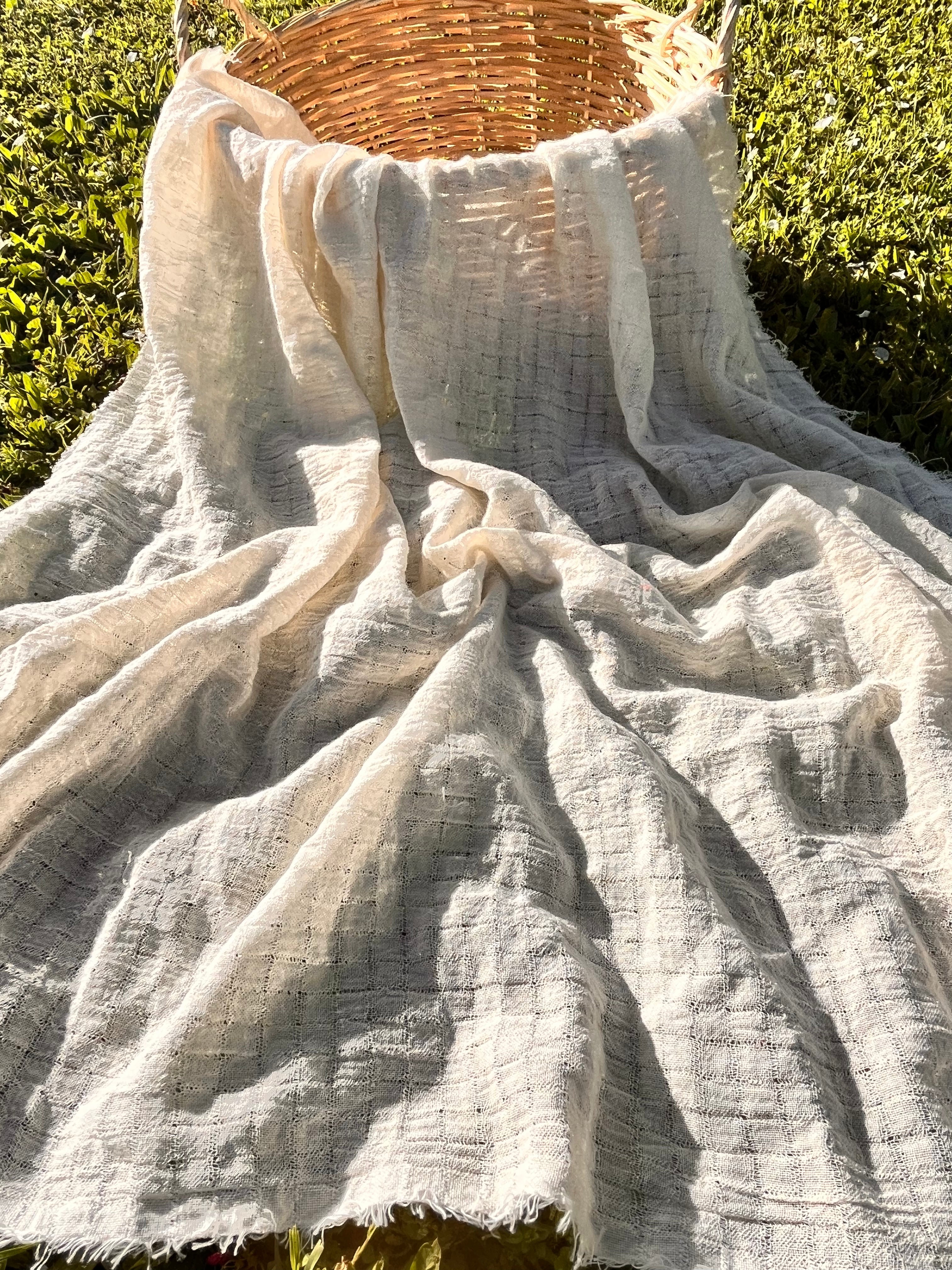 Check Weave Check Weave Sheer Neutral Cotton Fabric – Anatolian Textures.