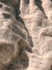 Hollow Gauze Organic Cotton Fabric,Beige White Herringbone Pattern Sheer