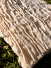 Hollow Gauze Organic Cotton Fabric,Beige White Herringbone Pattern Sheer