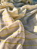 Green Striped Neutral Organic Cotton Fabric By The Meter.