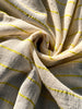 Green Striped Neutral Organic Cotton Fabric By The Meter.