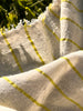 Green Striped Neutral Organic Cotton Fabric By The Meter.