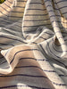 Navy - Black Striped Neutral Organic Cotton Fabric By The Meter.