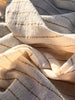 Beige Striped Neutral Organic Cotton Fabric By The Meter.