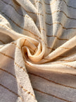 Beige Striped Neutral Organic Cotton Fabric By The Meter.