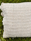 Neutral Textured Cotton Stretchy Crinkle Fabric.