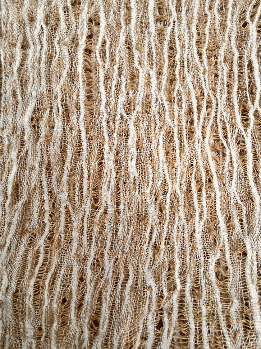 Metre Keten Kumaş, Organik Pamuklu Kumaş, Dokulu El Dokuma Yarı Şeffaf Doğal Kumaşlar.