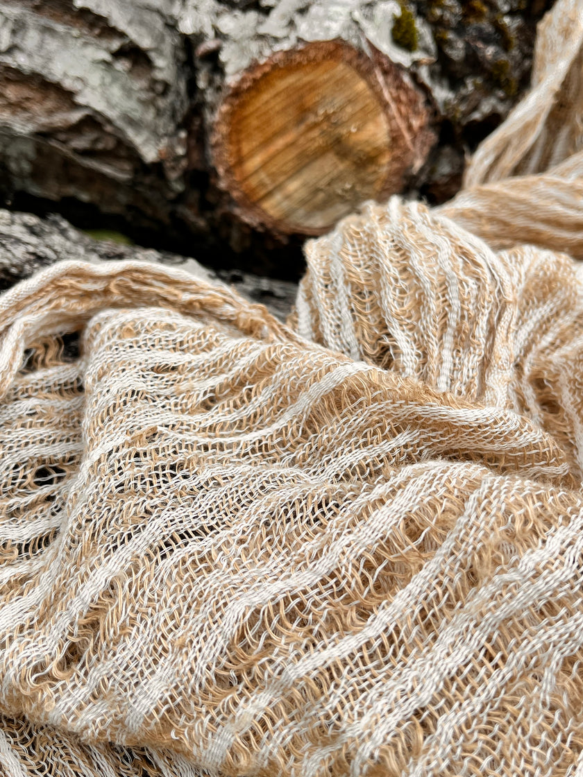 Metre Keten Kumaş, Organik Pamuklu Kumaş, Dokulu El Dokuma Yarı Şeffaf Doğal Kumaşlar.