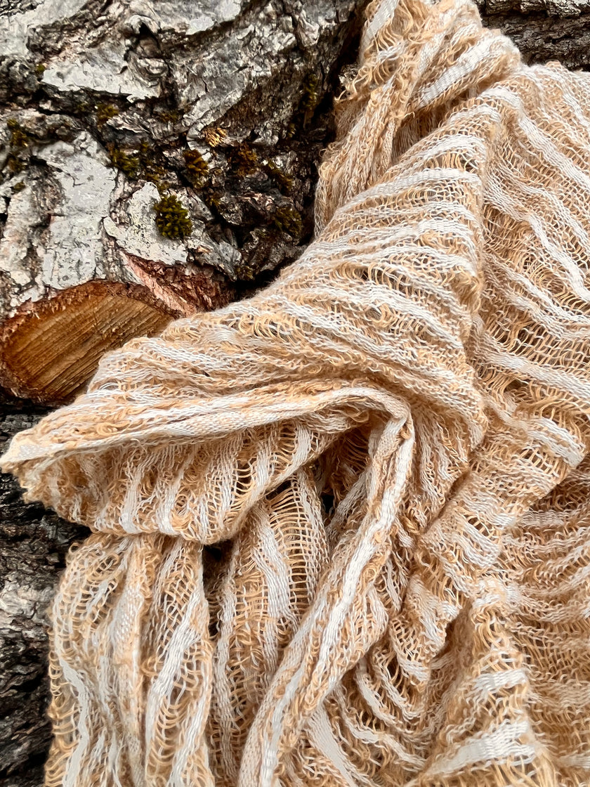 Metre Keten Kumaş, Organik Pamuklu Kumaş, Dokulu El Dokuma Yarı Şeffaf Doğal Kumaşlar.