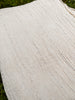 Neutral Stretchy Crinkle Cotton Fabric, Textured Surface Silver Glitter Stripes.