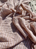 Beige Striped- Black Striped- Brown Striped Neutral Organic Cotton Fabric.