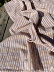 Beige Striped- Black Striped- Brown Striped Neutral Organic Cotton Fabric.