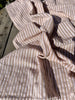 Beige Striped- Black Striped- Brown Striped Neutral Organic Cotton Fabric.