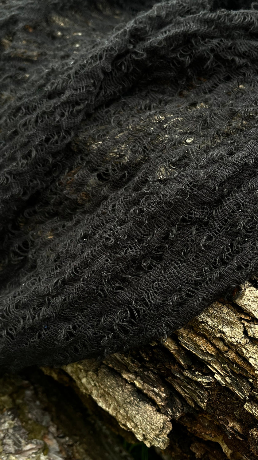 Metre Kare Siyah Keten Kumaş, Organik Pamuklu Kumaş, Dokulu El Dokuma Yarı Şeffaf Doğal Kumaşlar.