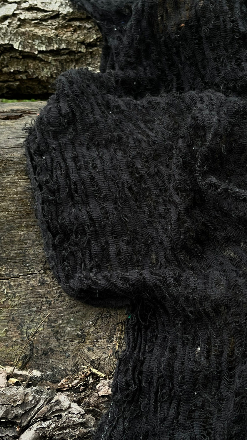 Metre Kare Siyah Keten Kumaş, Organik Pamuklu Kumaş, Dokulu El Dokuma Yarı Şeffaf Doğal Kumaşlar.