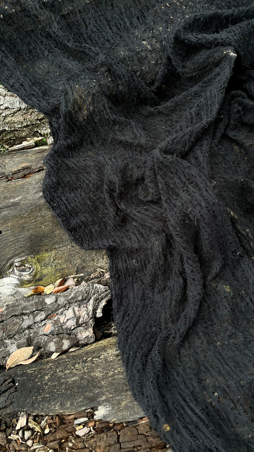 Metre Kare Siyah Keten Kumaş, Organik Pamuklu Kumaş, Dokulu El Dokuma Yarı Şeffaf Doğal Kumaşlar.