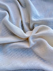 Check Weave Sheer Neutral Organic Cotton Fabric By The Meter.