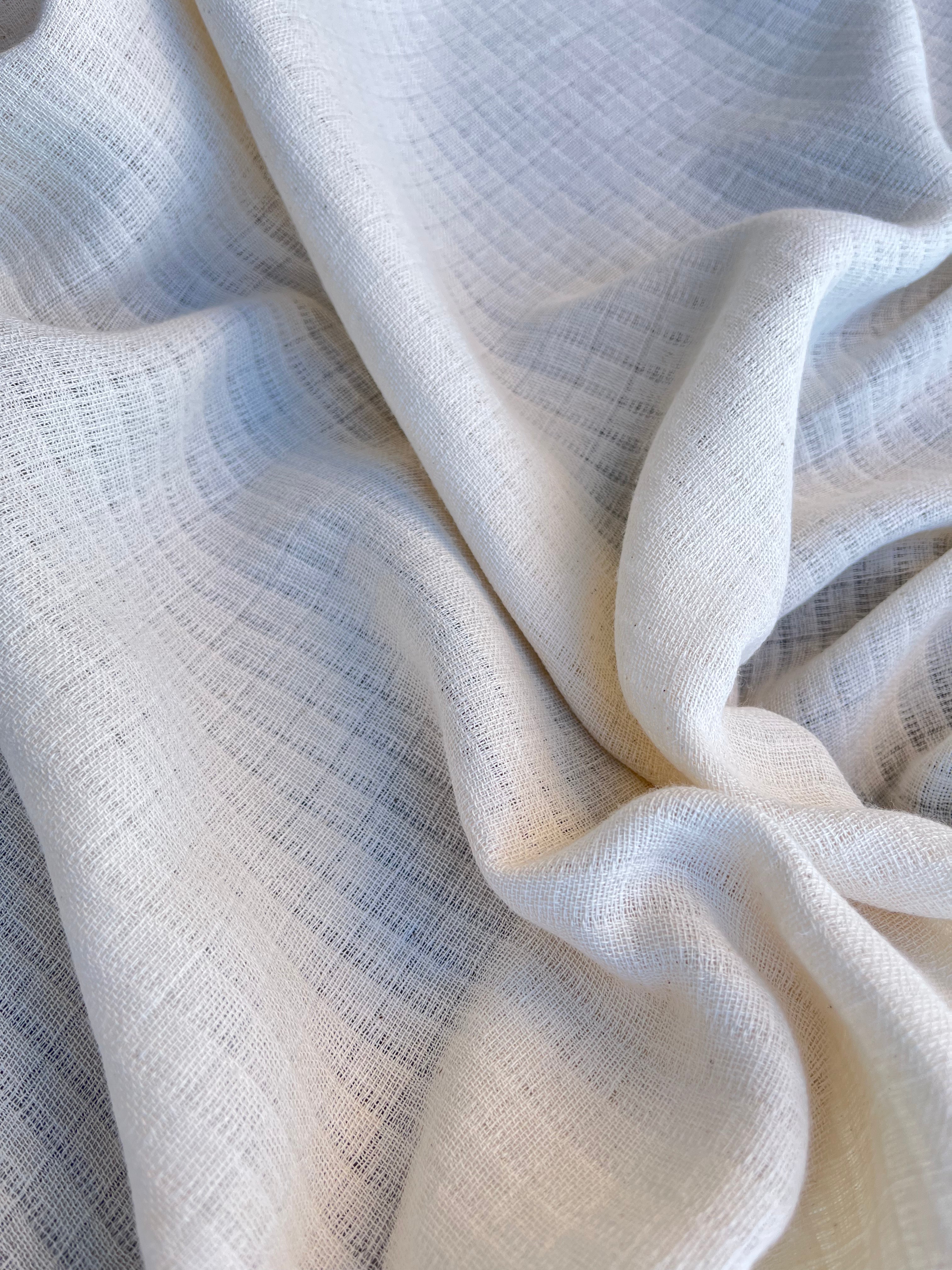 Check Weave Check Weave Sheer Neutral Organic Cotton Fabric By The Meter ...