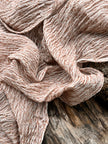 Brown Linen Fabric By The Yard Textured Handloom Semi-Sheer Natural Fabrics.