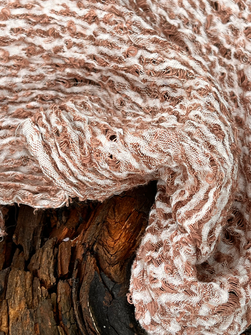 Metre Kare Kahverengi Keten Kumaş, Organik Pamuklu Kumaş, Dokulu El Dokuma Yarı Şeffaf Doğal Kumaşlar.