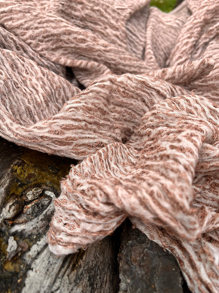 Metre Kare Kahverengi Keten Kumaş, Organik Pamuklu Kumaş, Dokulu El Dokuma Yarı Şeffaf Doğal Kumaşlar.