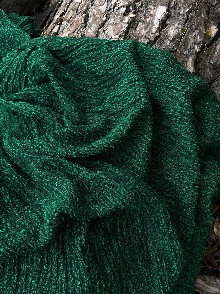 Metre Kare Yeşil Keten Kumaş, Organik Pamuklu Kumaş, Dokulu El Dokuma Yarı Şeffaf Doğal Kumaşlar.