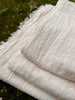 White Pin Striped Neutral Organic Cotton Fabric By The Meter.