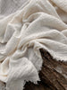 White Pin Striped Neutral Organic Cotton Fabric By The Meter.