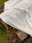 White Pin Striped Neutral Organic Cotton Fabric By The Meter.