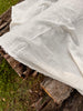 White Pin Striped Neutral Organic Cotton Fabric By The Meter.