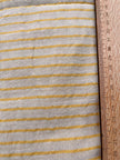 Yellow Striped Organic Cotton Fabric By The Meter, Crinkle Fabric With Pin Stripes.