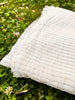 Gray Striped Neutral Organic Cotton Fabric By The Meter, Crinkle Fabric.