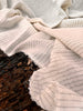 Gray Striped Neutral Organic Cotton Fabric By The Meter, Crinkle Fabric.