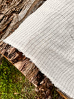 Gray Striped Neutral Organic Cotton Fabric By The Meter, Crinkle Fabric.