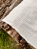 Gray Striped Neutral Organic Cotton Fabric By The Meter, Crinkle Fabric.