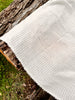 Gray Striped Neutral Organic Cotton Fabric By The Meter, Crinkle Fabric.