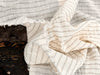 Gray Striped Neutral Organic Cotton Fabric By The Meter, Crinkle Fabric.